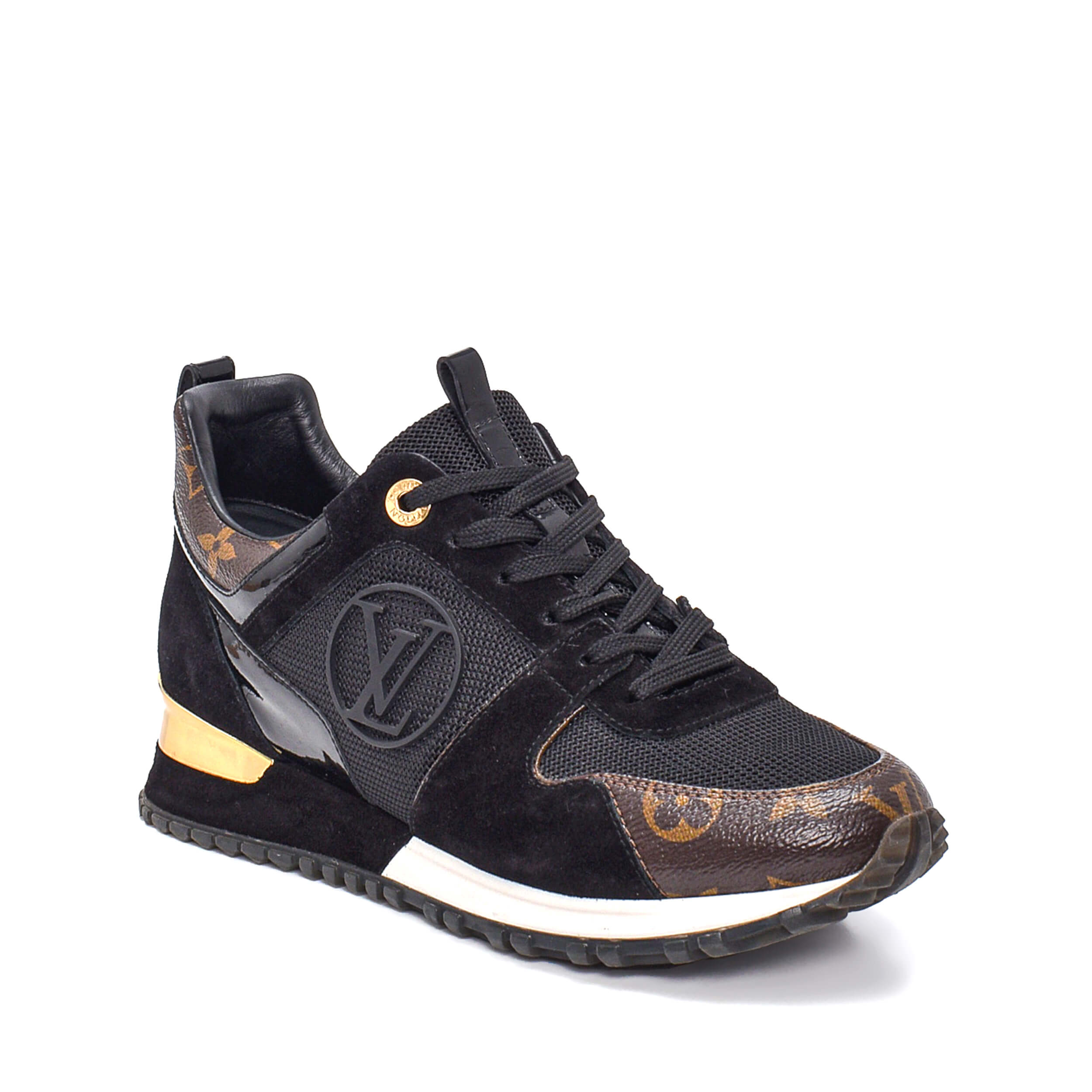 Louis Vuitton - Black & Monogram Run Away Sneakers